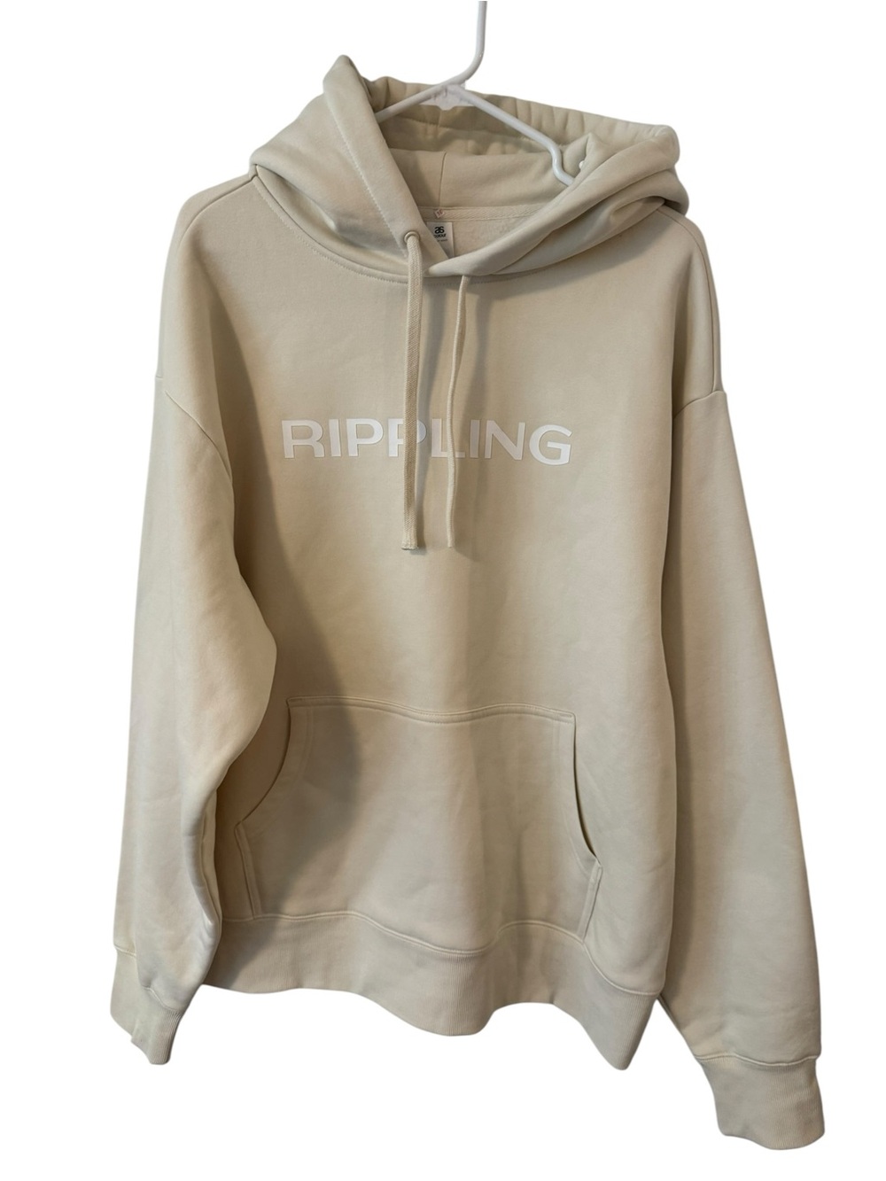 RIPPLING Logo Hoodie in Light Beige size Medium NWOT unisex